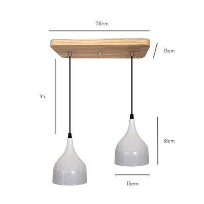 Pendente Vintage Suporte Madeira Pinus Cúpula Sino - Soquete E-27 ABF Luminárias Imagem de Pendente Vintage Suporte Madeira Pinus Cúpula Sino - Soquete E-27 ABF Luminárias