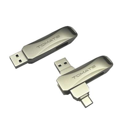 Imagem de Pendrive Dual Drive Usb-c E Usb-a 128GB Tomate Mpd-C128 Prata
