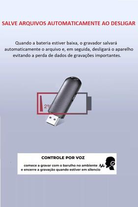 Imagem de Pendrive Espiao 8gb Spy Gravador Voz Audio Micro Escuta