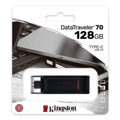 Imagem de Pendrive Kingston Datatraveler 70, 128GB, USB-C/USB 3.0, DT70/128GB