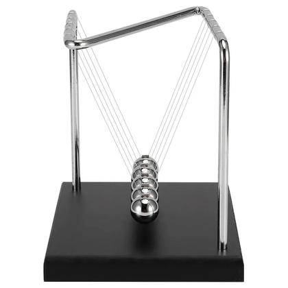 Imagem de Pêndulo de Newton Formato Z com Base de Madeira e Esferas Metálicas 14x12x15cm