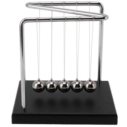 Imagem de Pêndulo de Newton Formato Z com Base de Madeira e Esferas Metálicas 14x12x15cm