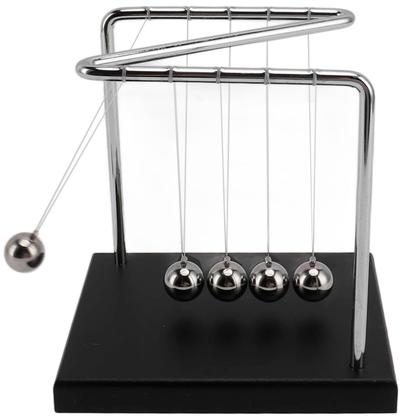 Imagem de Pêndulo de Newton Formato Z com Base de Madeira e Esferas Metálicas 14x12x15cm