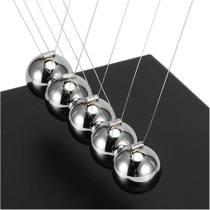 Imagem de Pêndulo de Newton Formato Z com Base de Madeira e Esferas Metálicas 14x12x15cm