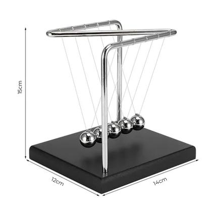 Imagem de Pêndulo de Newton Formato Z com Base de Madeira e Esferas Metálicas 14x12x15cm