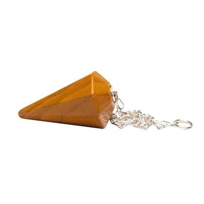Imagem de Pêndulo Jaspe Amarelo Pedra Natural Lapidação Facetado