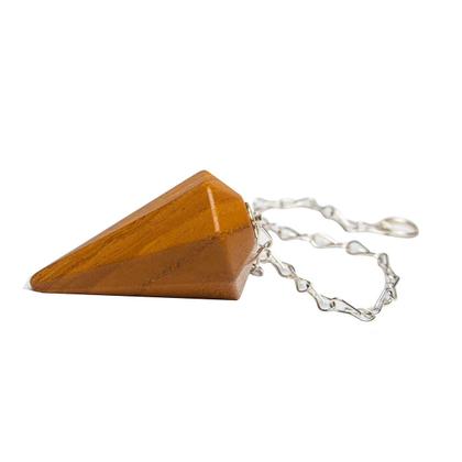 Imagem de Pêndulo Jaspe Amarelo Pedra Natural Lapidação Facetado