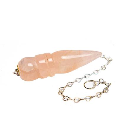 Imagem de Pêndulo Quartzo Rosa Pedra Natural Lapidação Egípcio