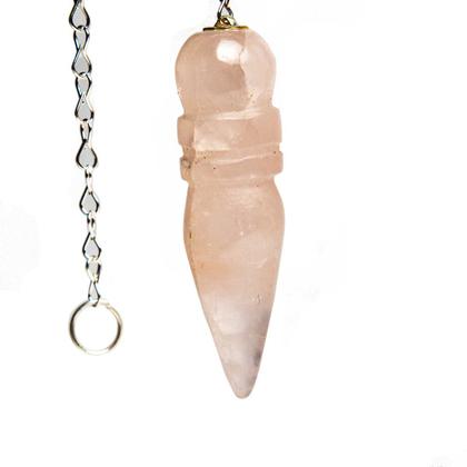 Imagem de Pêndulo Quartzo Rosa Pedra Natural Lapidação Egípcio