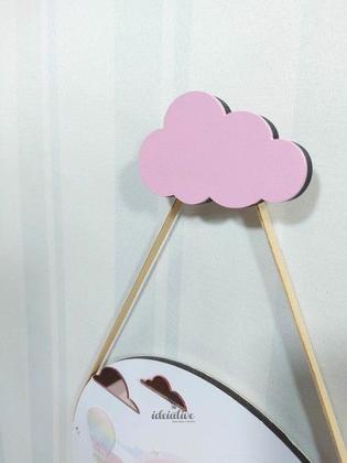 Imagem de Pendurador de Parede Infantil Nuvem - Kit com 2 Penduradores Decorativos