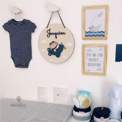 Imagem de Pendurador de Parede Infantil Nuvem - Kit com 3 Peças