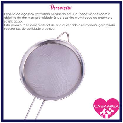 Imagem de Peneira Inox Grande Prateado 16 cm Class Home