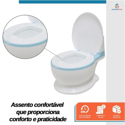 Imagem de Penico Privadinha Infantil Vaso Sanitário Troninho Redutor Assento Som de Descarga Flush
