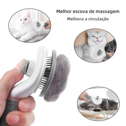 Imagem de Pente Autolimpante para Pets - Ideal para Gatos e Cães