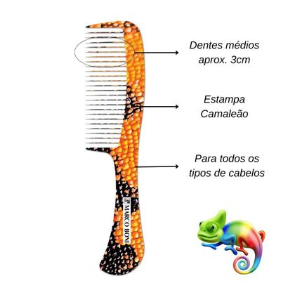 Imagem de Pente Cabelo Uso Diário Plástico Coleção Camaleão Marco Boni