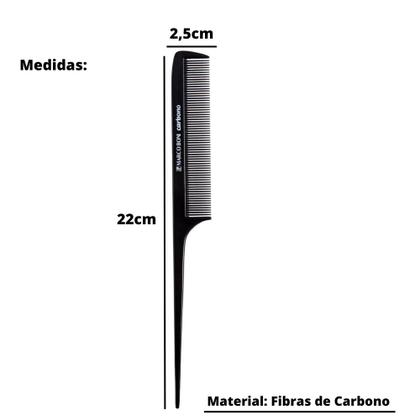 Imagem de Pente Carbono Dentes Médios Cabo Separador Mechas Marco Boni