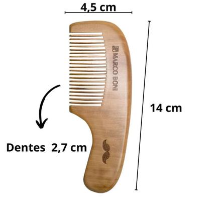 Imagem de Pente De Barba, Cabelo E Bigode - Antiestático E Compacto - Marco Boni