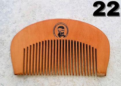 Imagem de Pente De Bolso De Madeira Curvo Barba Cabelo Bigode Gravação