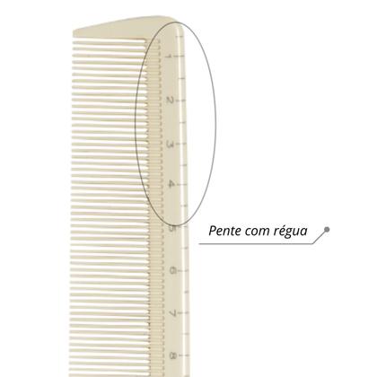Imagem de Pente De Cabelo Com Régua Ideal P/ Corte E Volume Marco Boni