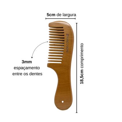 Imagem de Pente De Madeira Dentes Médios Wood Line Premium Marco Boni