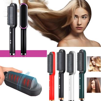 Imagem de Pente Elétrico Com Tecnológica Iônica Secador de Cabelo Anti-frizz e Modelador