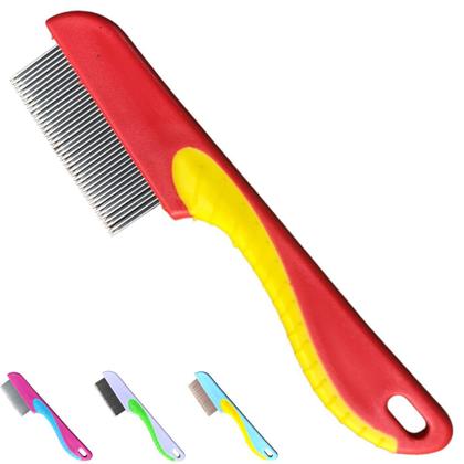 Imagem de Pente Fino Inox P/ Cabelo Piolhos Lêndeas C/ Cabo Crianças (Rosa)