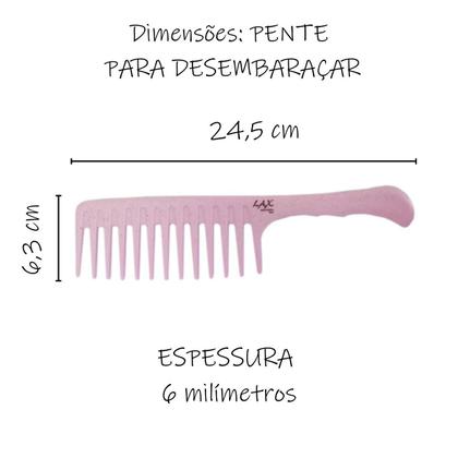 Imagem de Pente para Desembaraçar Cabelo Volumoso Dente Super Largo