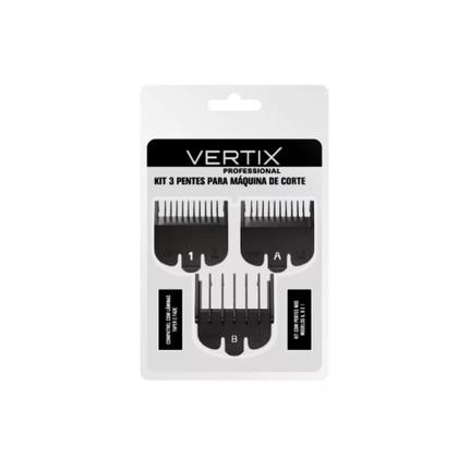 Imagem de Pente Para Máquina de Cortar Cabelo Vertix Kit 3 Tamanhos