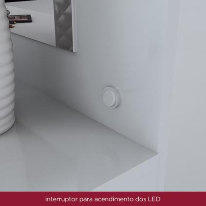 Imagem de Penteadeira 1 Porta 4 Gavetas com Espelho e Led Charme Henn