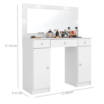 Imagem de Penteadeira Camarim Carisma 2 Portas e 3 Gavetas com Espelho e LED 5950 DemÃ³bile