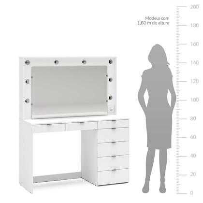 Imagem de Penteadeira Camarim com Espelho 7 Gavetas e Tomada Diamante Espresso Móveis