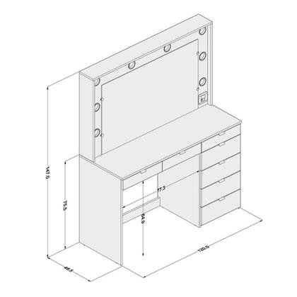 Imagem de Penteadeira Camarim com Espelho 7 Gavetas e Tomada Diamante Espresso Móveis