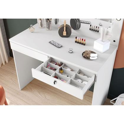 Imagem de Penteadeira Camarim com Espelho Capricho JCM Móveis Branco