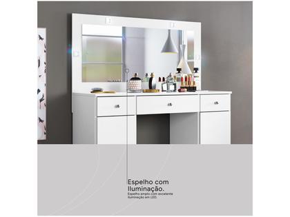 Imagem de Penteadeira Camarim com Espelho e LED 3 Gavetas 2 Portas Demóbile Carisma