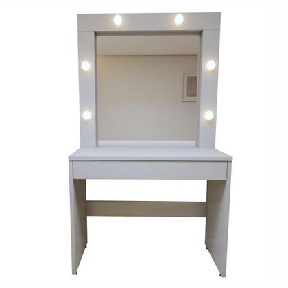 Imagem de Penteadeira Camarim com Espelho MDF Requinte Bege/Off White