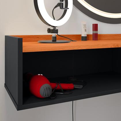 Imagem de Penteadeira Camarim Decor Suspensa Mesa Bancada Cantinho Maquiagem Porta Nicho Decoração Quarto Luxo  RPM