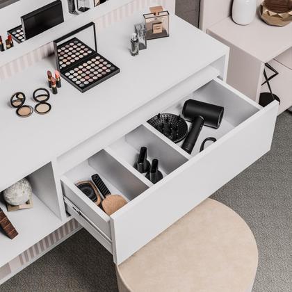 Imagem de Penteadeira Camarim Maquiagem 1Gaveta Espelho Suspensa 90cm