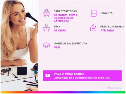 Imagem de Penteadeira camarim mobler gala cinamomo/branco fosco