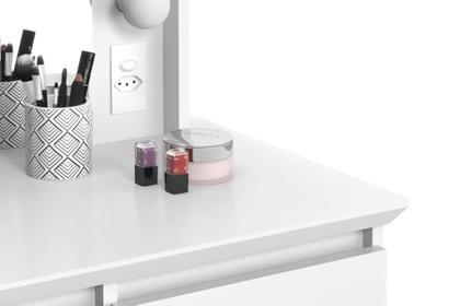 Imagem de Penteadeira Camarim ST Com Luzes e Banqueta Estilo Retrô Cor Branco