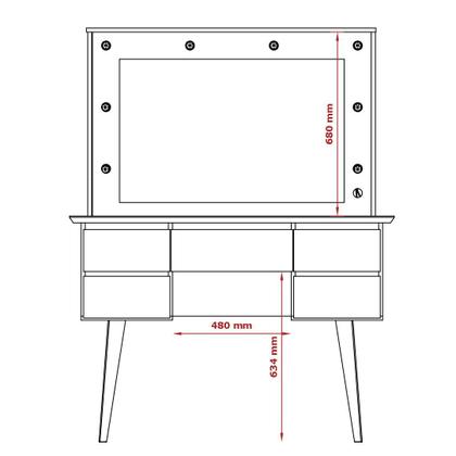 Imagem de Penteadeira Camarim ST Com Luzes e Banqueta Estilo Retrô Cor Branco