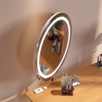 Imagem de Penteadeira com Espelho e LED Jazz 1 GV Off White e Nature