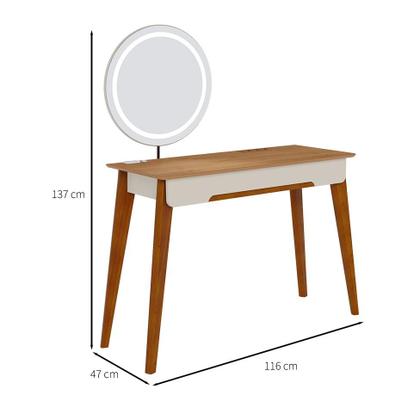 Imagem de Penteadeira com Espelho e LED Jazz 1 GV Off White e Nature