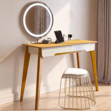 Imagem de Penteadeira com Espelho e LED Jazz 1 GV Off White e Nature