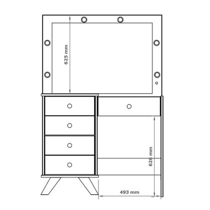 Imagem de Penteadeira com Espelho Mel Branca