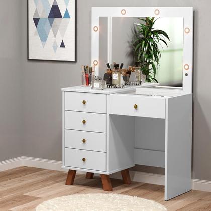 Imagem de Penteadeira com Espelho Mel Branca