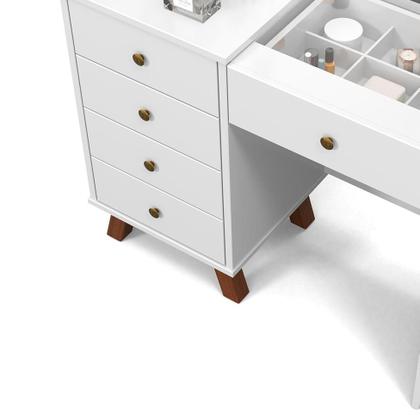 Imagem de Penteadeira com Espelho Mel Branca