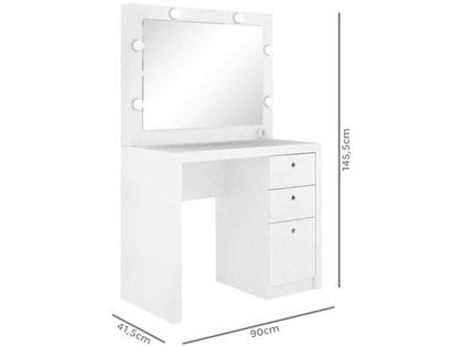 Imagem de Penteadeira Compacta 3 Gavetas Camarim Pe2010 Branco - Tecno Mobili