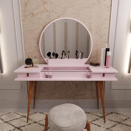 Imagem de Penteadeira Diana Com 2 Gavetas Porta de Vidro e Nichos