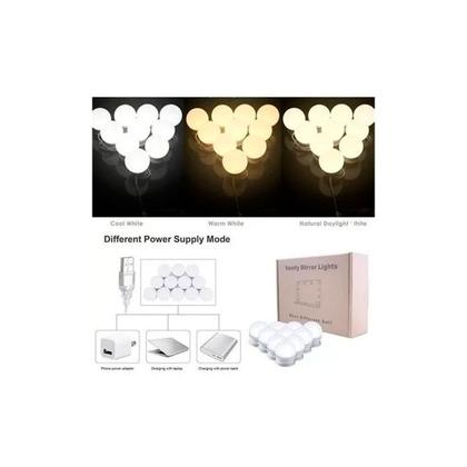 Imagem de Penteadeira Ditália 7 Gav. PE-80 Branco c/ Kit Luz Camarim Cozy