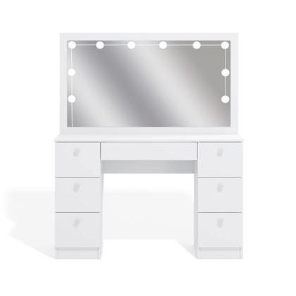 Imagem de Penteadeira Ditália 7 Gav. PE-80 Branco c/ Kit Luz Camarim